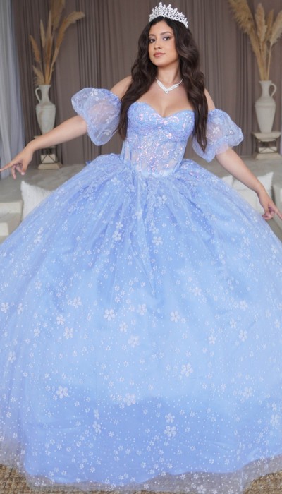 blue dress for baby girl Wholesale Quince Dress Off The Shoulder Masquerade Ball Gown By LA273 – LA  Merchandise, Inc main image 0